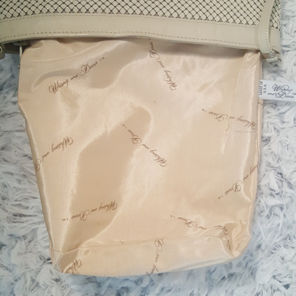Whiting And Davis Cream Leather And Mesh Bag. - image 6